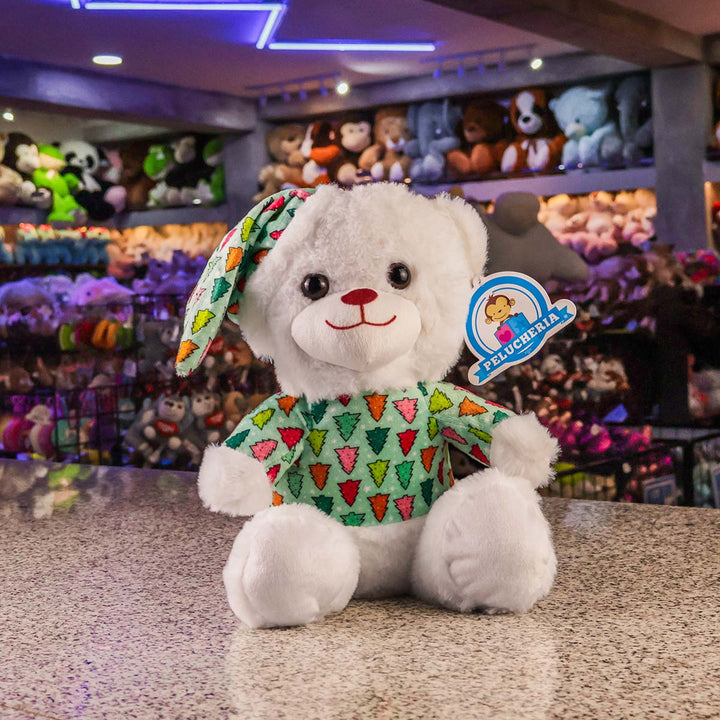 Oso de peluche Blanco Winter Pijama Navidad 28 cm