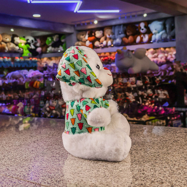 Oso de peluche Blanco Winter Pijama Navidad 28 cm