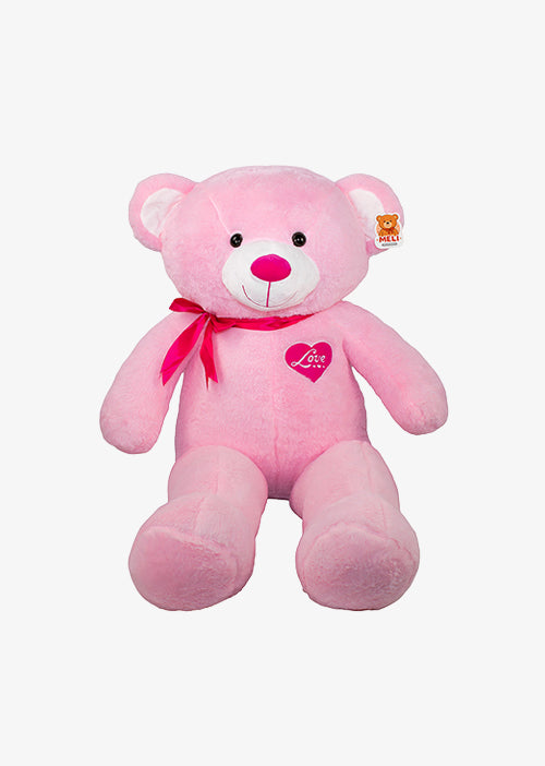Oso de peluche meli super suave de color rosa, ideal para regalos en cualrquier ocasión, en san valentin, regalar amor o decorar un espacio con un osito adorable.