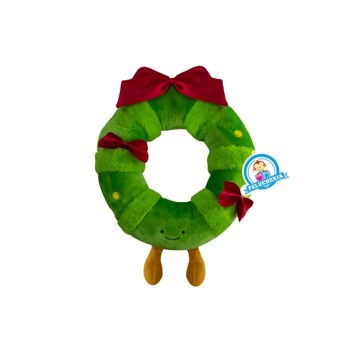 Corona de peluche navideña 30 cm