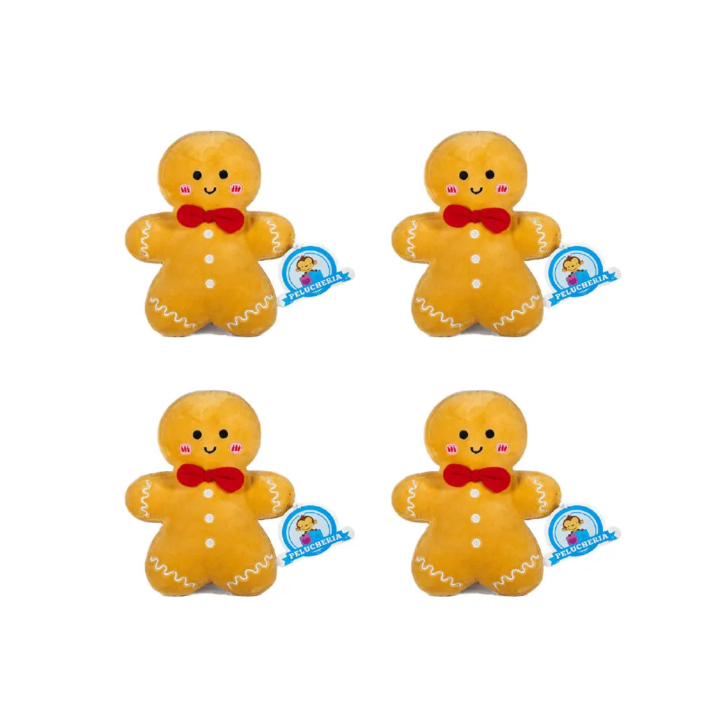 Set de 4 Piezas Navidad Galleta Jengibre de peluche 19 cm