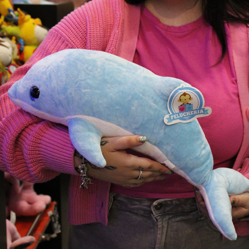 delfín chico azul de peluche S036-4