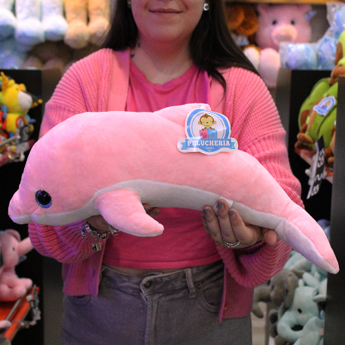 delfín rosa chico dde peluche S034-1