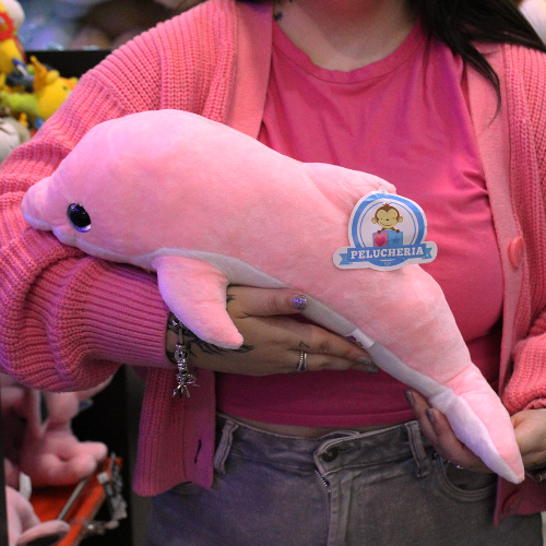 delfín rosa chico dde peluche S034-2