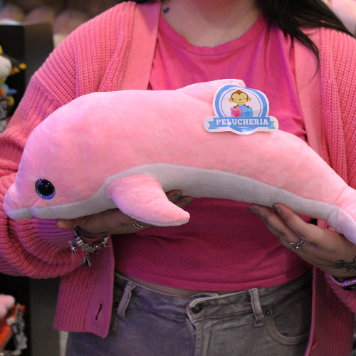 delfín rosa chico dde peluche S034-3