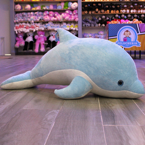 delfin grande azul de peluche S039-1