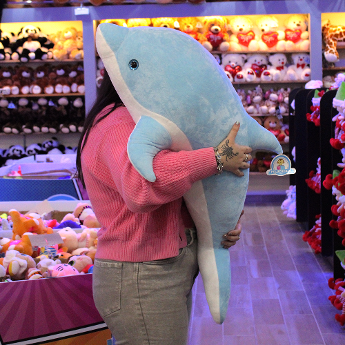 delfin grande azul de peluche S039-2