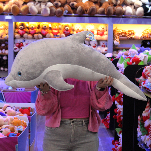 delfin grande gris de pelche S038-4