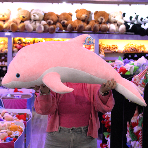 delfin grande rosa de peluche S037-4