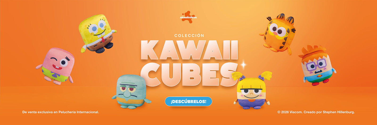 Colección de peluches Kawaii Cubes de Nickelodeon en Peluchería