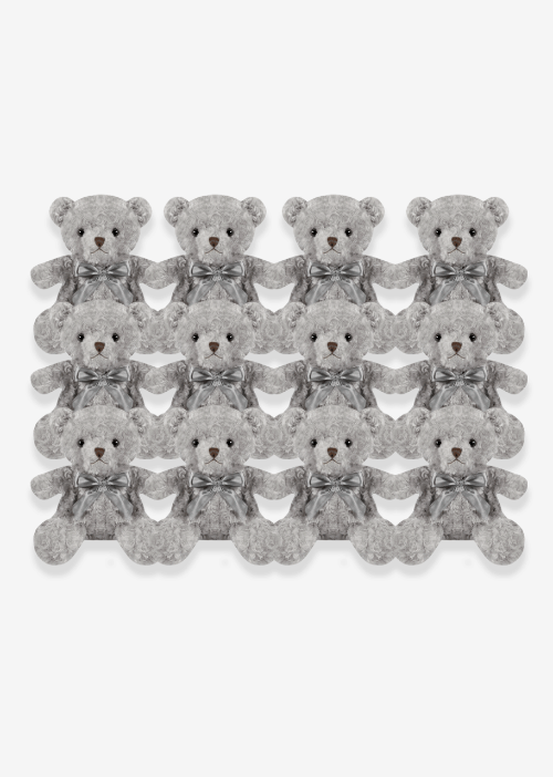 oso floral gris de peluche Y549-2