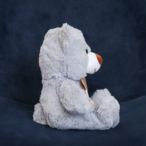 Oso de peluche gris abrazable, perfecto como regalo