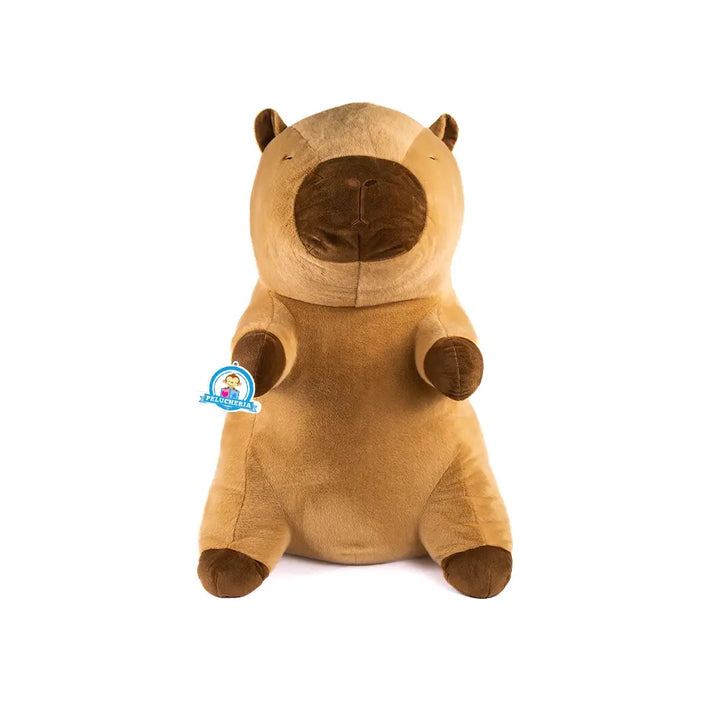 Capibara de peluche gigante, color café extra suave
