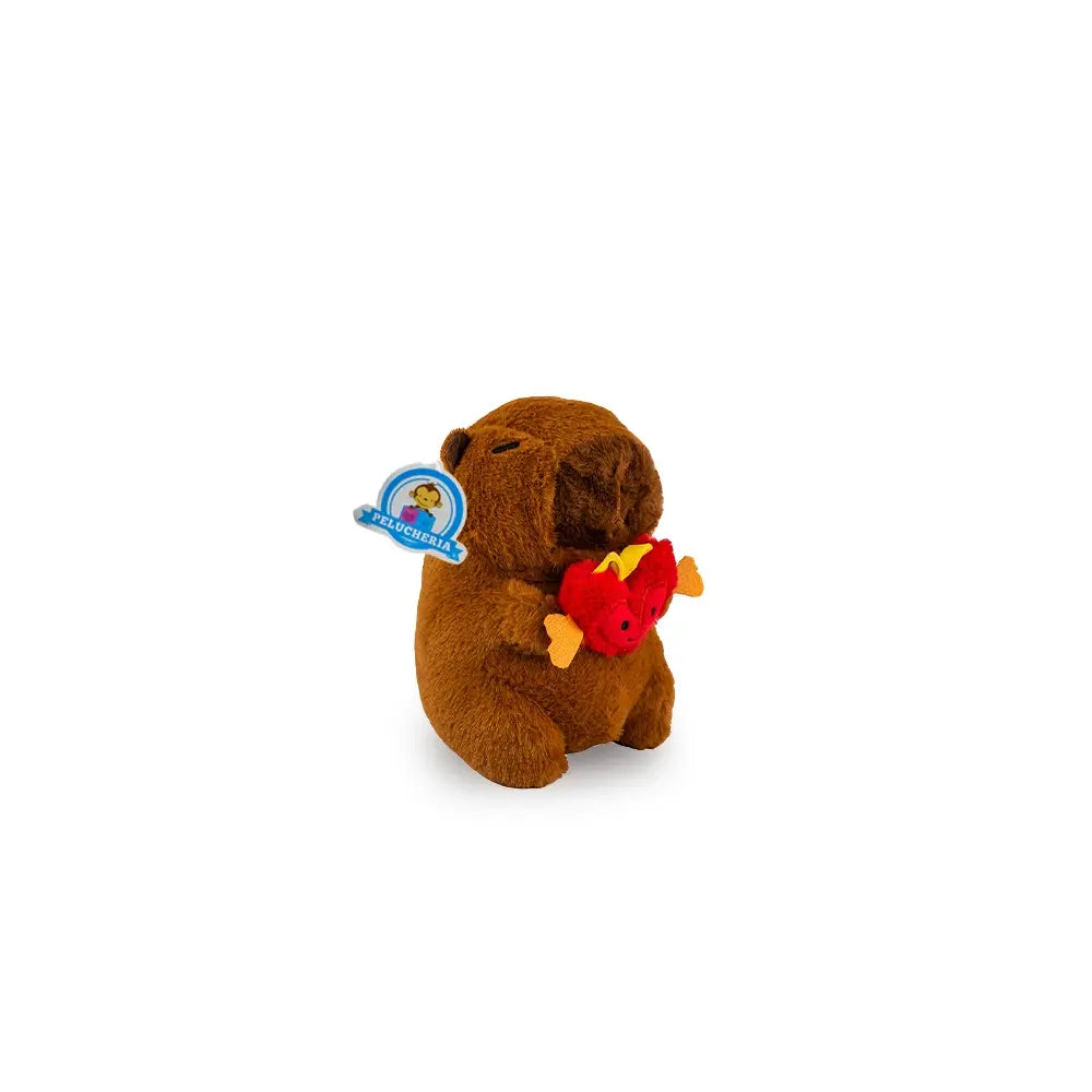 Set de 12 piezas Capibara de peluche con corazón 21 cm