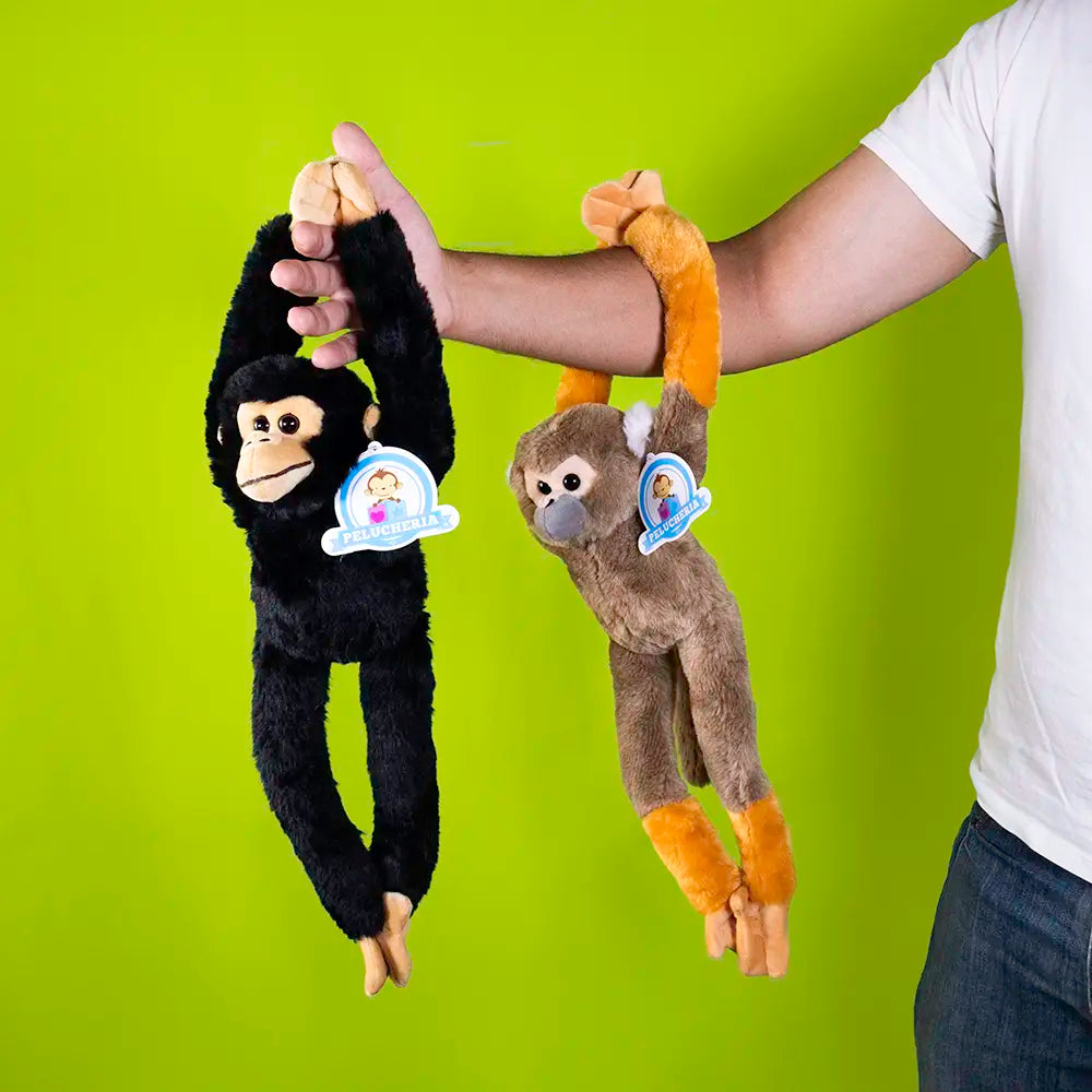 Changos de peluche, color cafe, negro, gris y blanco. Peluches novedosos para decorar, revender y regalar. Changuitos de peluche