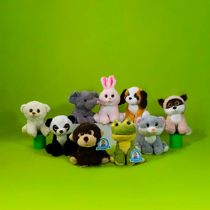 Set de 9 piezas Zoológico de peluche animales de 25 cm