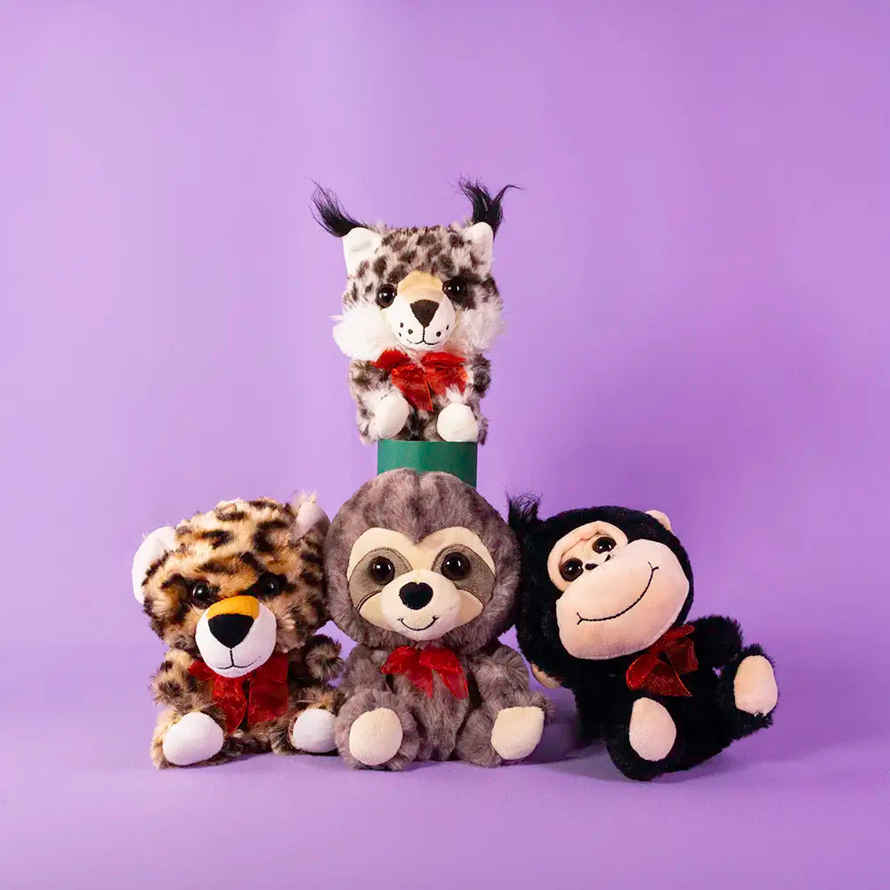 Set de 12 Piezas Animales de peluche Dimi Moñitos  18 cm