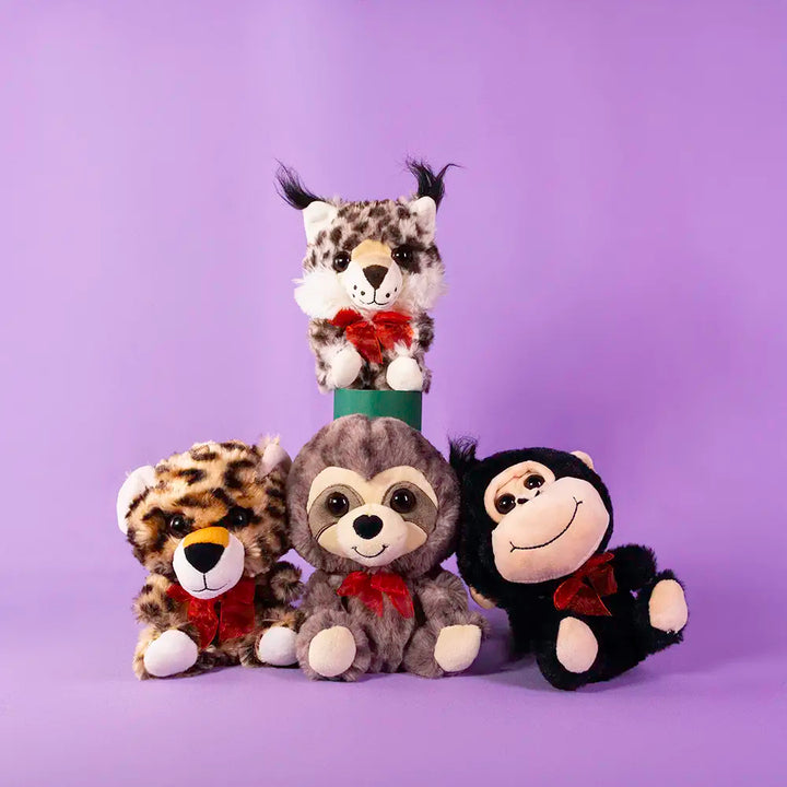 Set de 12 Piezas Animales de peluche Dimi Moñitos  18 cm