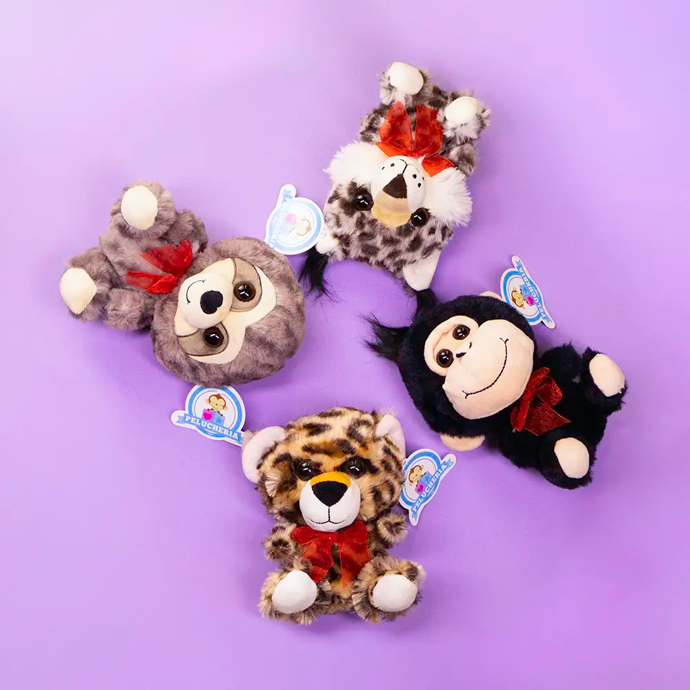 Set de 12 Piezas Animales de peluche Dimi Moñitos  18 cm