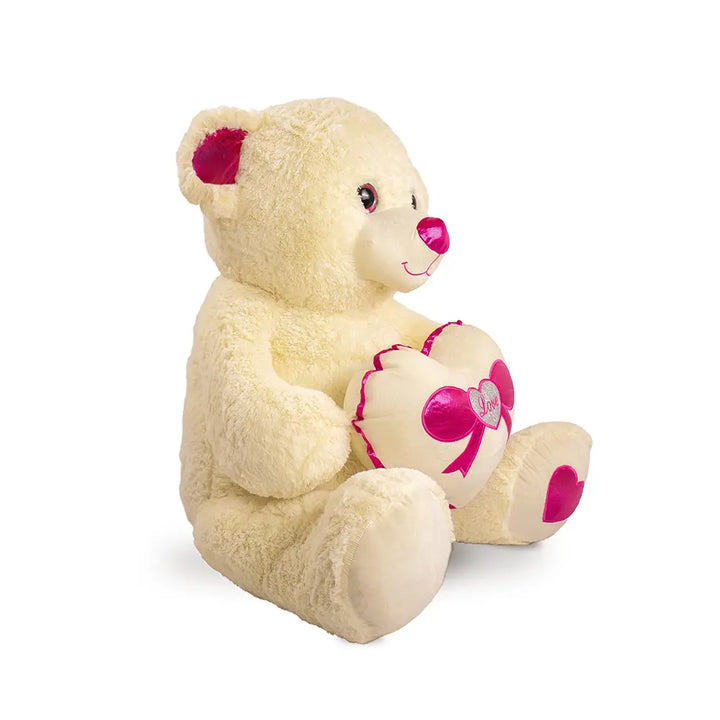 Oso de peluche Rechoncho Blanco Corazón Rosa  152 cm