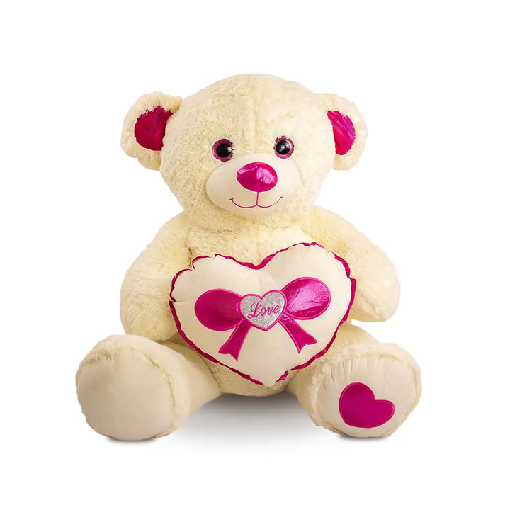 Oso de peluche Rechoncho Blanco Corazón Rosa  152 cm