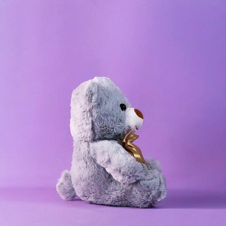 Oso de peluche gris abrazable, perfecto como regalo, decoraciones, eventos,  baby showers y fiestas. 