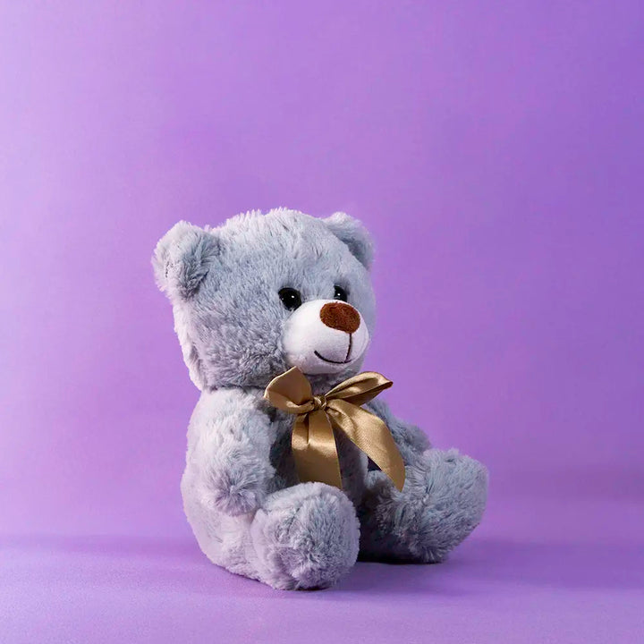 Oso de peluche gris abrazable, perfecto como regalo, decoraciones, eventos,  baby showers y fiestas. 