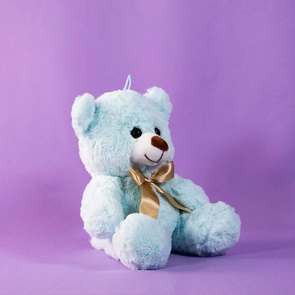 Oso de peluche azul abrazable, perfecto como regalo, decoraciones, eventos,  baby showers y fiestas. 