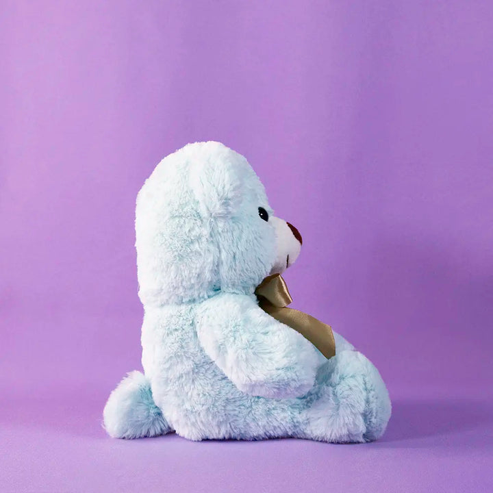 Oso de peluche azul abrazable, perfecto como regalo, decoraciones, eventos,  baby showers y fiestas. 