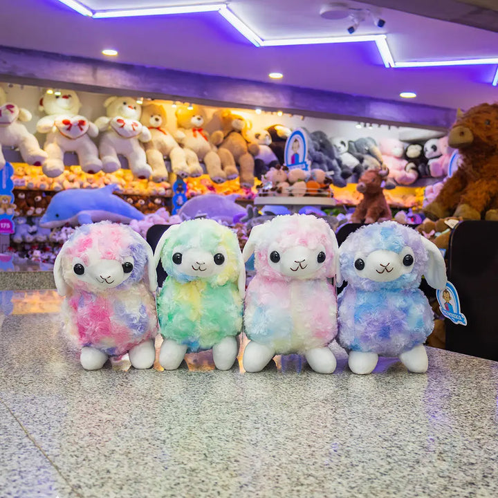 Llamas de peluche multicolor , medianas, para maquinas caza muñecos, peluches economicos