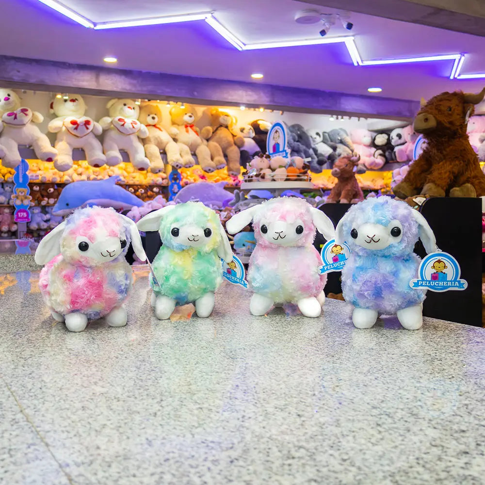 Llamas de peluche multicolor , medianas, para maquinas caza muñecos, peluches economicos