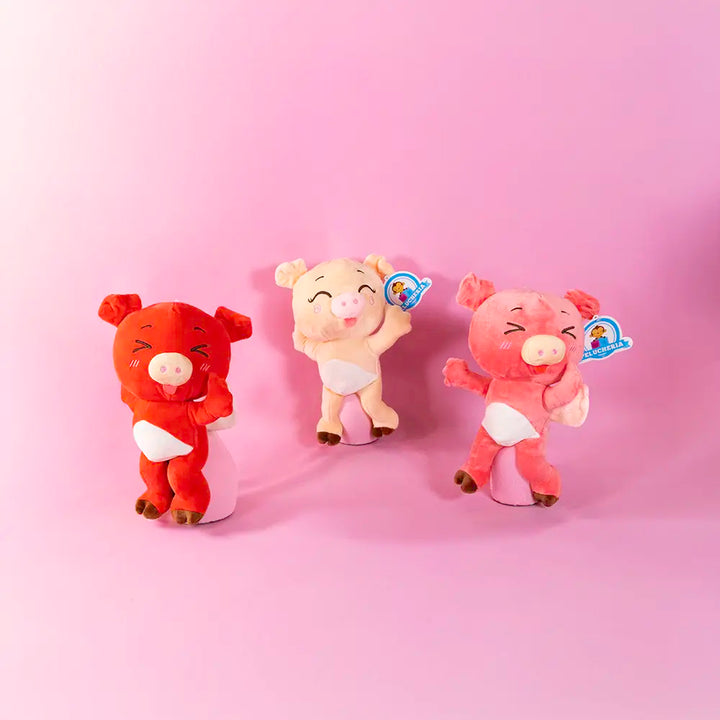 Set de 6 Piezas Porky de peluche Angelito 28 cm