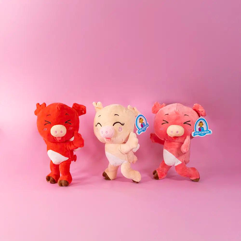 Set de 6 Piezas Porky de peluche Angelito 28 cm