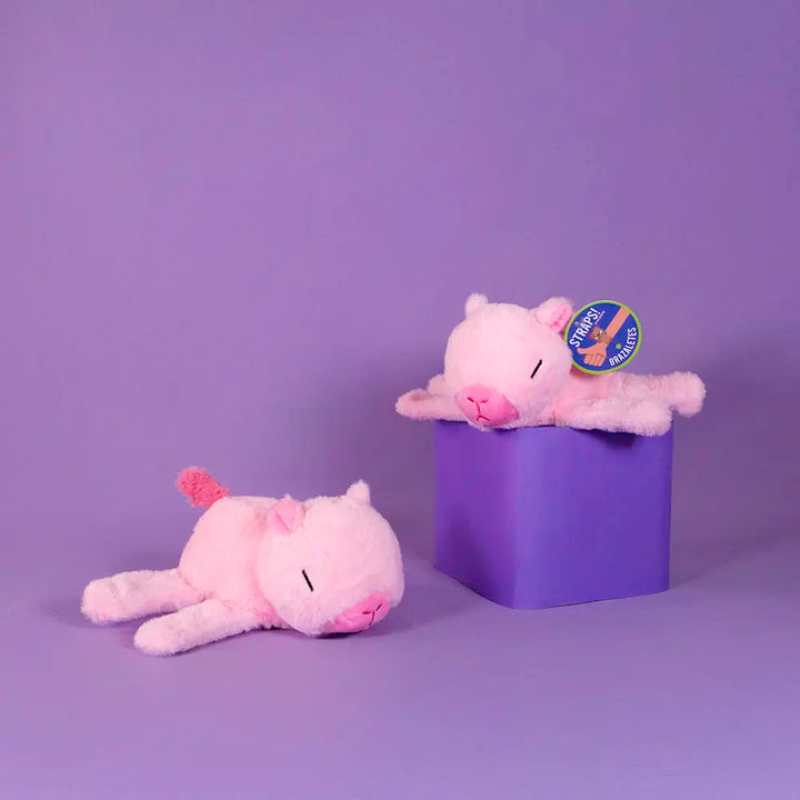 Strap de peluche Capibara color rosa 15 cm