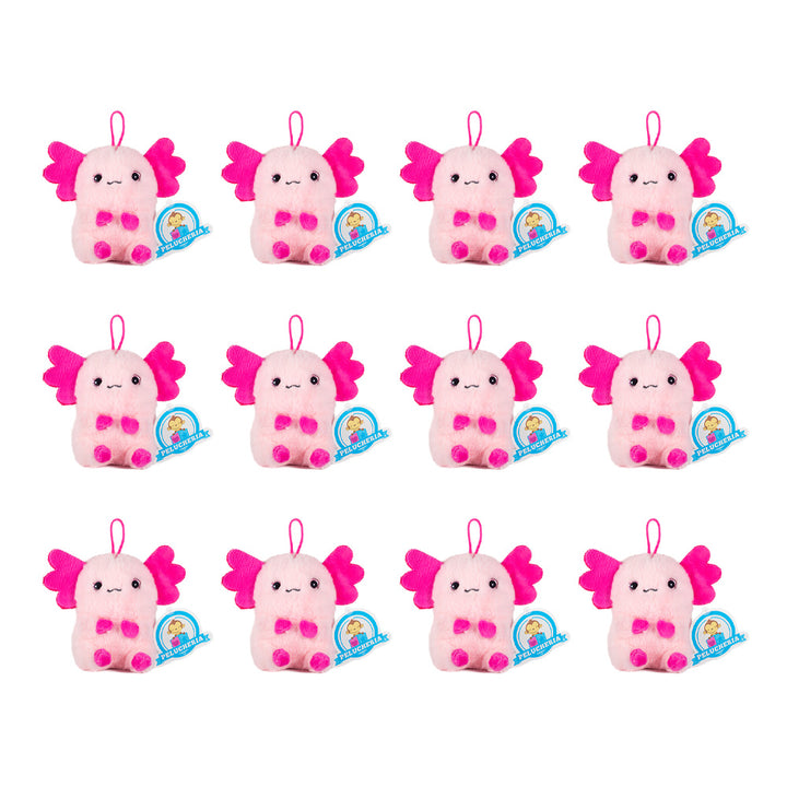 Set de 12 piezas Ajolote Axolotl de peluche 12 cm
