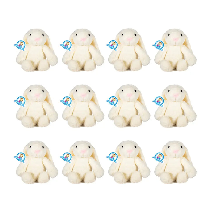 Set de 12 piezas Conejo de peluche Clásico Blanco 22 cm
