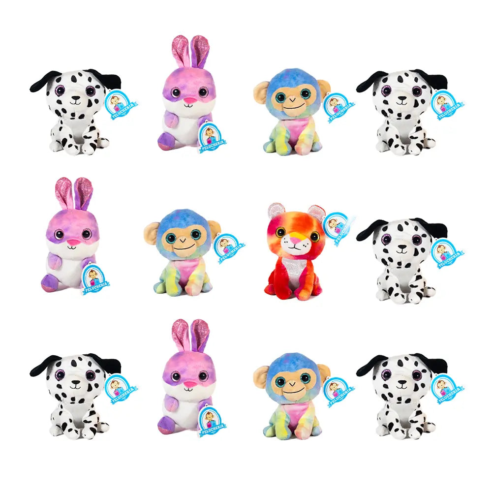 Set de 12 Piezas Animales de peluche Colección Animados 18 cm