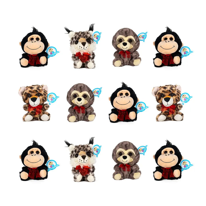 Set de 12 Piezas Animales de peluche Dimi Moñitos  18 cm