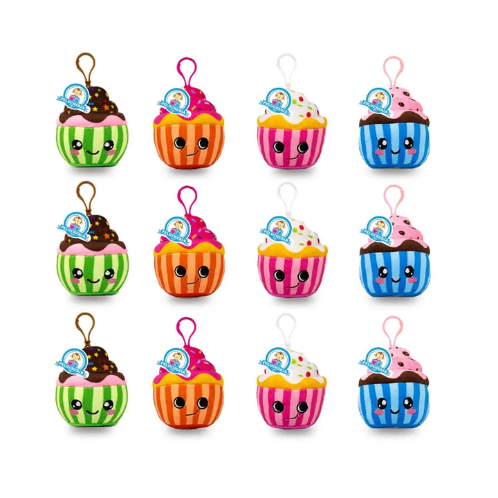 Set de 12 Piezas Llavero de peluche Cupcake 10 cm