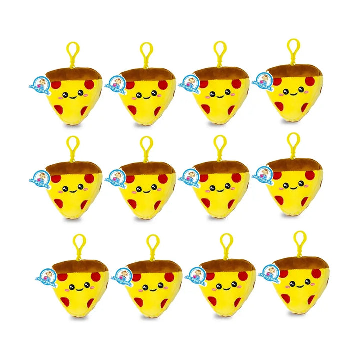 Set de 12 Piezas Llavero de peluche Pizza 10 cm