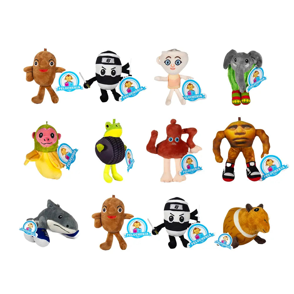 Set de 12 Piezas de Peluches Italianos 15 cm