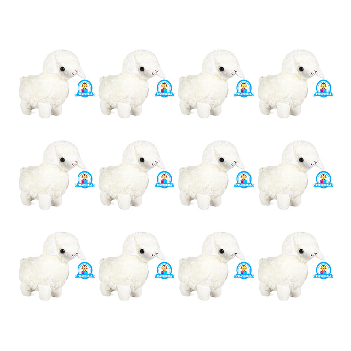 Set de 12 piezas de peluche blanca 23 cm