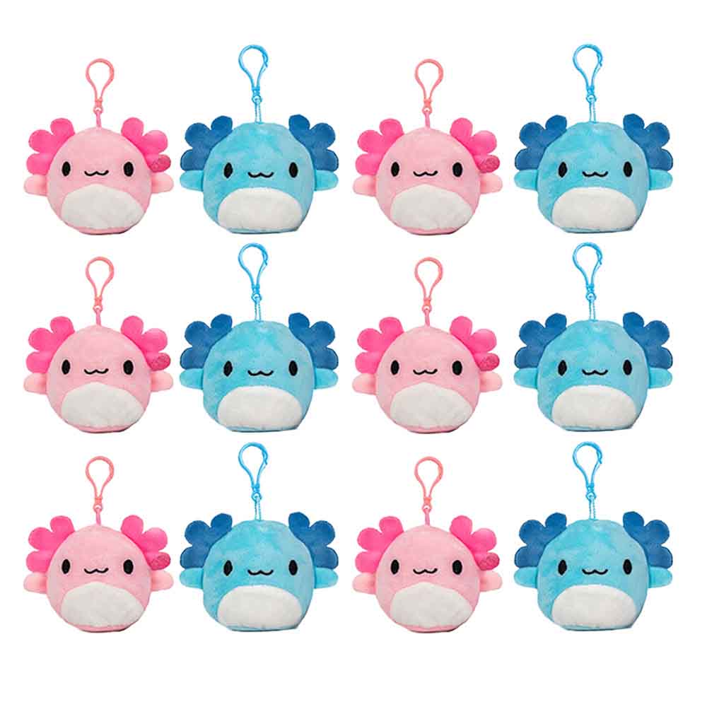 Set de 12 Piezas Llavero Ajolote de peluche 8 cm