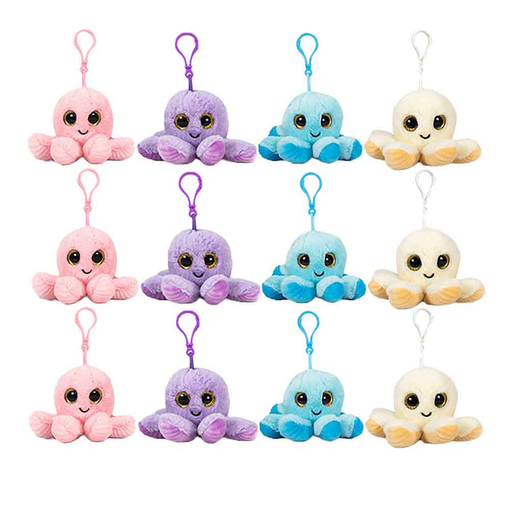 Set de 12 Piezas Llavero Pulpo de peluche 7 cm