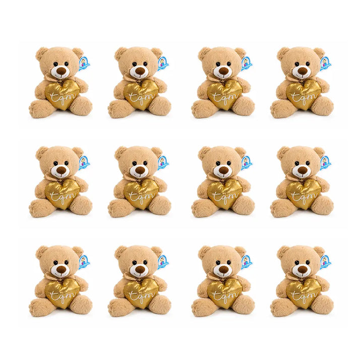 Set de 12 Piezas Oso de peluche Teo Corazón 25cm