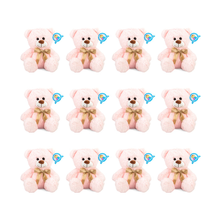 Set de 12 Piezas Oso de peluche Teo Rosa 25cm