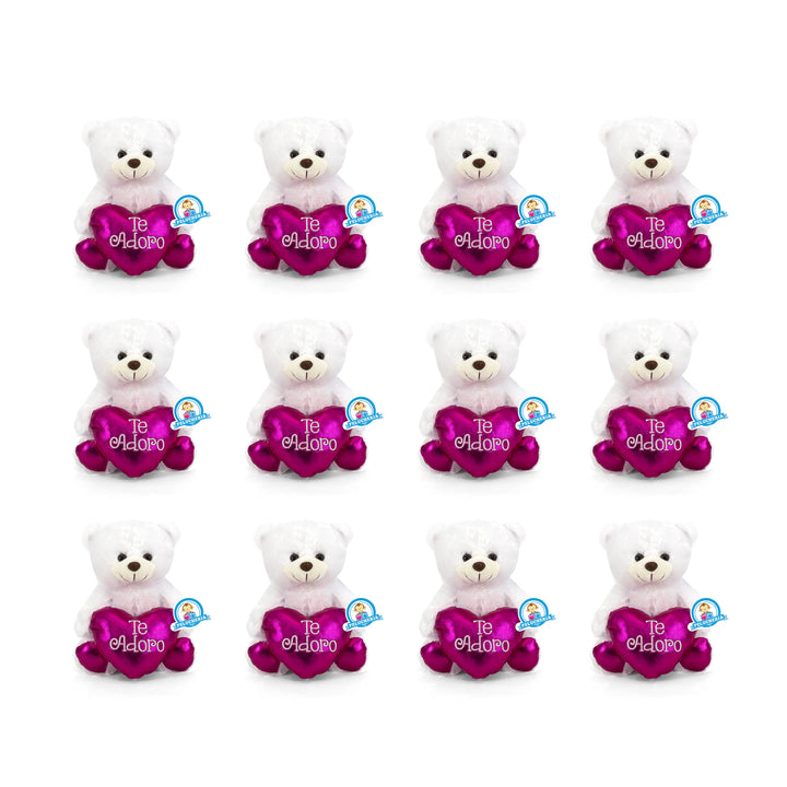 Set de 12 Piezas Osito Toby Blanco Te Adoro 23 cm