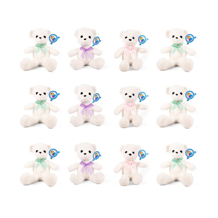 Set de 12 piezas Oso de peluche clásico blanco de 35 cm