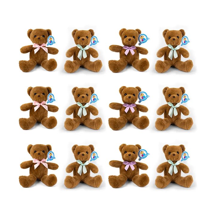 Set de 12 piezas Oso de peluche clásico café de 35 cm