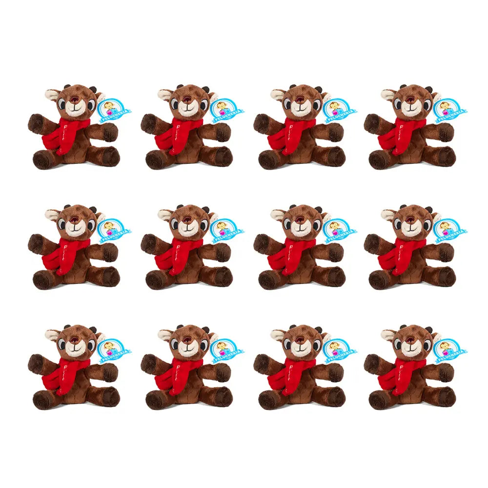 Set de 12 piezas Reno de peluche Rudolph Navidad 16 cm